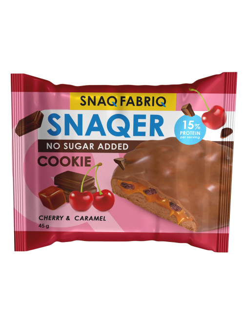 Печенье Snaq Fabriq глазированное шоколад с вишней и карамелью, 45г