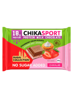 Шоколад протеиновый Chikalab клубника и хрустящее тесто, 100г
