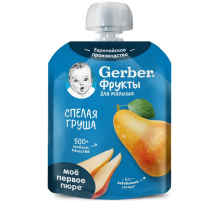 Пюре фруктовое детское Gerber Спелая груша с 4 месяцев, 90г