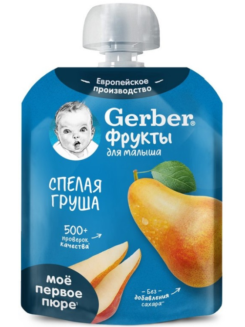 Пюре фруктовое детское Gerber Спелая груша с 4 месяцев, 90г