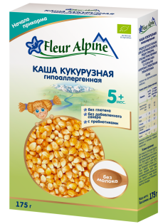 Каша безмолочная детская Fleur Alpine Кукурузная с 5 месяцев, 175г