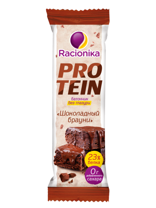 Батончик протеиновый Racionika Protein Шоколадный брауни без сахара, 45г