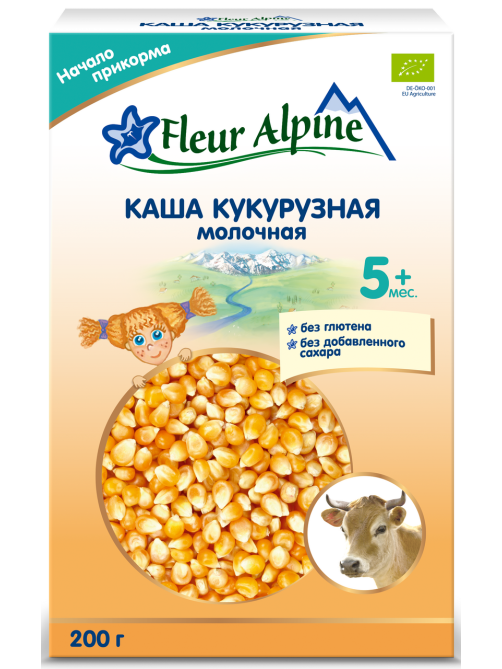 Каша молочная детская Fleur Alpine Кукурузная с 5 месяцев, 200г
