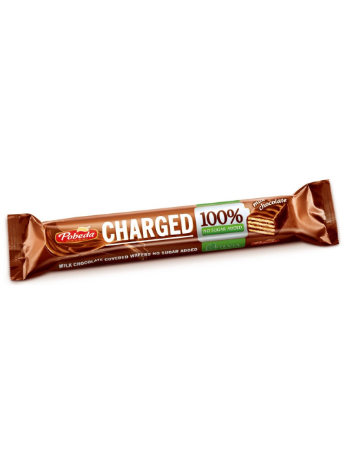 Батончик шоколадный Победа вкуса Charged молочный шоколад без сахара, 45г