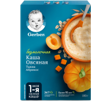Каша безмолочная детская Gerber Овсяная Тыква и абрикос с 5 месяцев, 180г