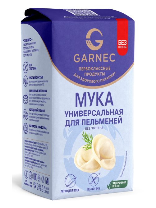 Мука Garnec универсальная для пельменей без глютена, 500г