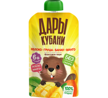 Пюре детское Дары Кубани яблоко, банан и манго, 90г