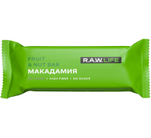 Батончик без сахара R.A.W. LIFE Макадамия орехово-фруктовый без глютена, 47г