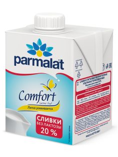 Сливки Parmalat ультрапастеризованные без лактозы 20%, 500г