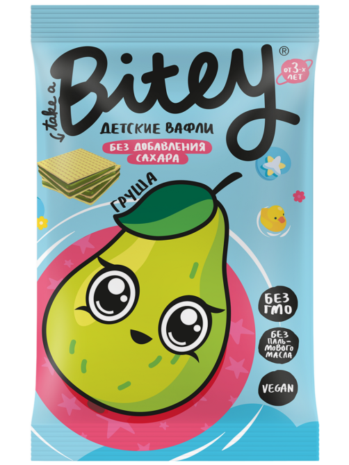 Вафли детские Take a Bitey Груша и брокколи без сахара с 3 лет, 35г