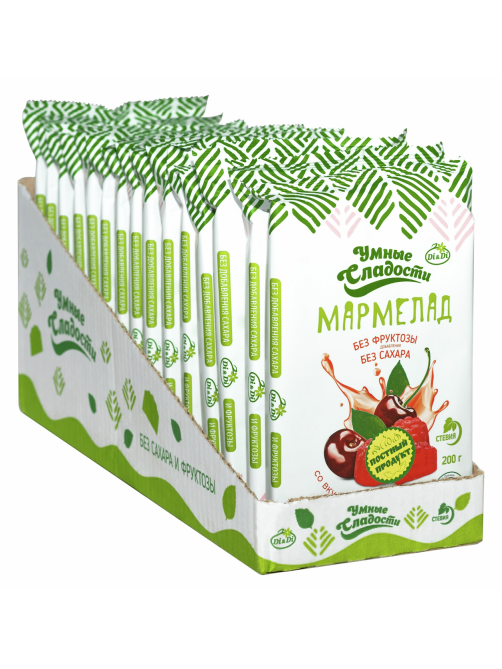 Мармелад Умные сладости Вишня без сахара, 200г