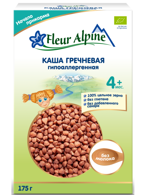 Каша безмолочная детская Fleur Alpine Гречневая с 4 месяцев, 175г