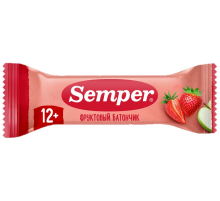 Батончик фруктовый детский Semper Яблоко и клубника с 12 месяцев, 15г