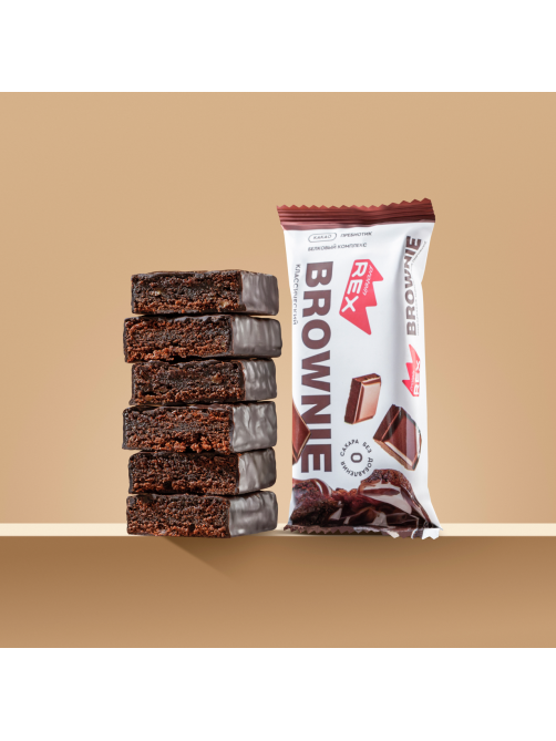 Пирожное протеиновое ProteinRex Брауни без сахара, 50г