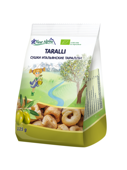 Сушки Fleur Alpine Taralli Итальянские на оливковом масле, 125г