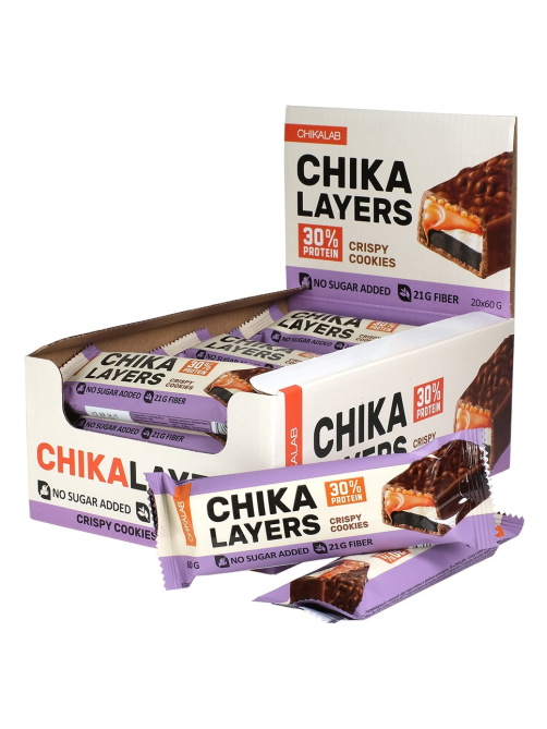 Батончик протеиновый Chikalab Chika Layers Печенье-шоколад без сахара, 60г
