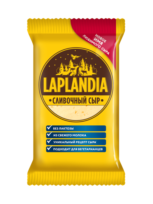Сыр Laplandia Сливочный полутвердый без лактозы 45%, 300г