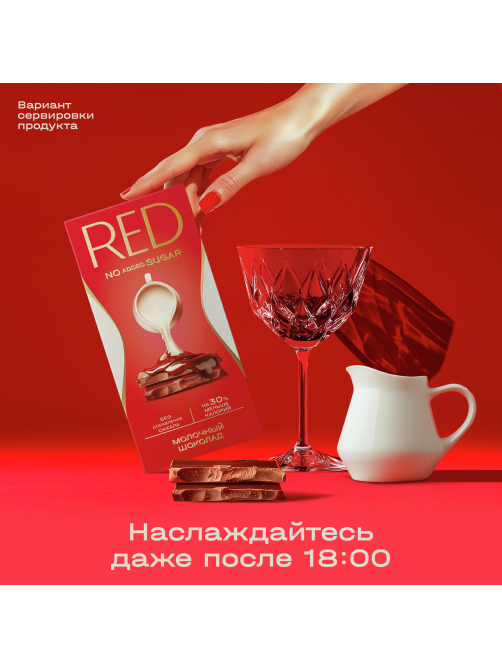 Шоколад Red Delight молочный без сахара, 70г