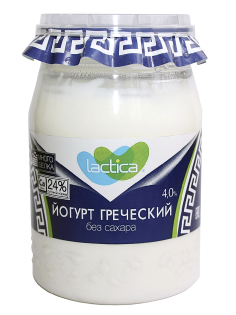 Йогурт Lactica Греческий натуральный 4%, 190г