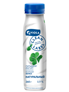 Йогурт питьевой Viola натуральный 0.9%, 260г