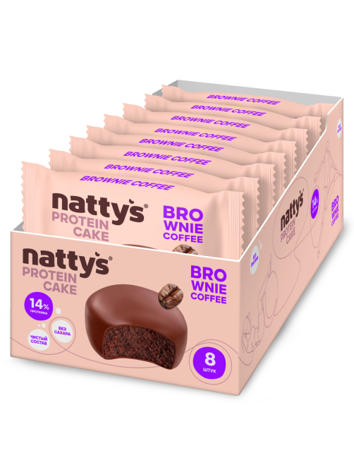 Пирожное протеиновое Nattys Pro Brownie Coffee, 50г