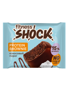 Пирожное протеиновое Fitness Shock брауни и кокосовый пирог, 50г
