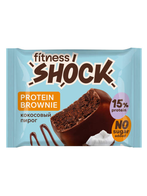 Пирожное протеиновое Fitness Shock брауни и кокосовый пирог, 50г