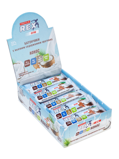 Батончик протеиновый ProteinRex Кокос без сахара, 60г x 15 шт