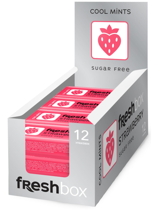 Драже Freshbox Клубника без сахара, 35г x 12 шт
