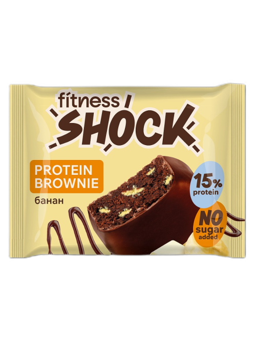 Пирожное протеиновое Fitnes Shock Брауни банан, 50г