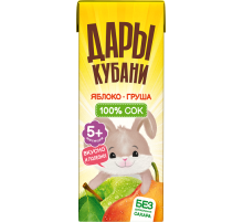 Сок детский Дары Кубани яблоко и груша, 200мл
