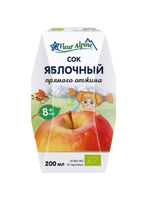 Сок детский Fleur Alpine Яблоко с 8 месяцев, 200мл