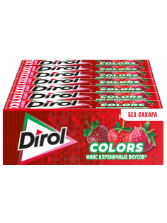 Жевательная резинка Dirol XXL Микс клубничных вкусов без сахара, 19г х 18 шт