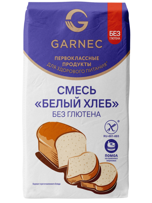 Смесь для выпечки Garnec Белый хлеб без глютена, 600г