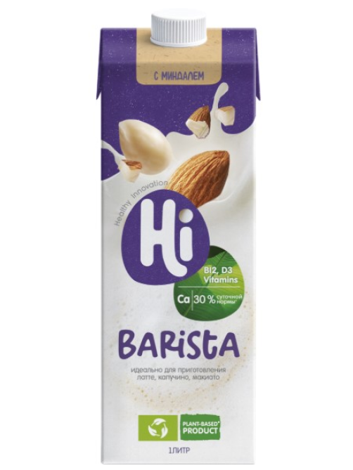 Напиток соевый Hi Barista миндальный 1.8%, 1л