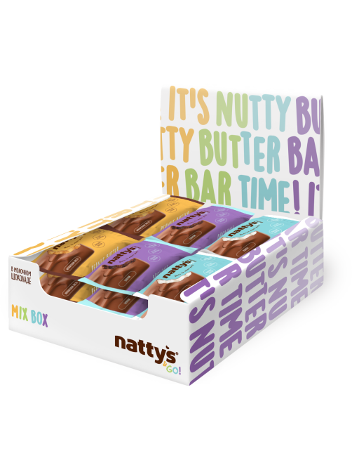 Батончик протеиновый Nattys&Go Mini Mix Арахис-брауни-кокос без сахара без глютена, 20г