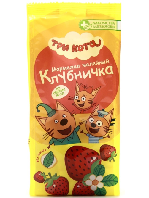 Мармелад Лакомства для здоровья Три Кота Клубника без сахара, 105г