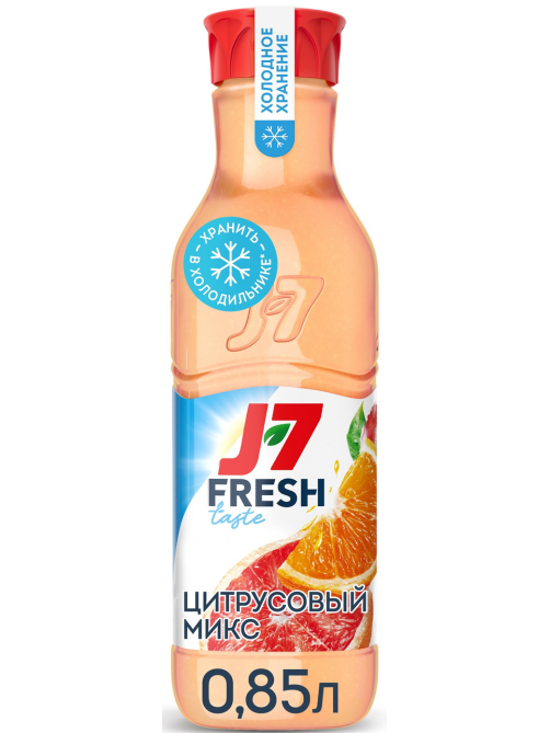 Сок J7 Fresh Taste Цитрусовый микс с мякотью, 850мл