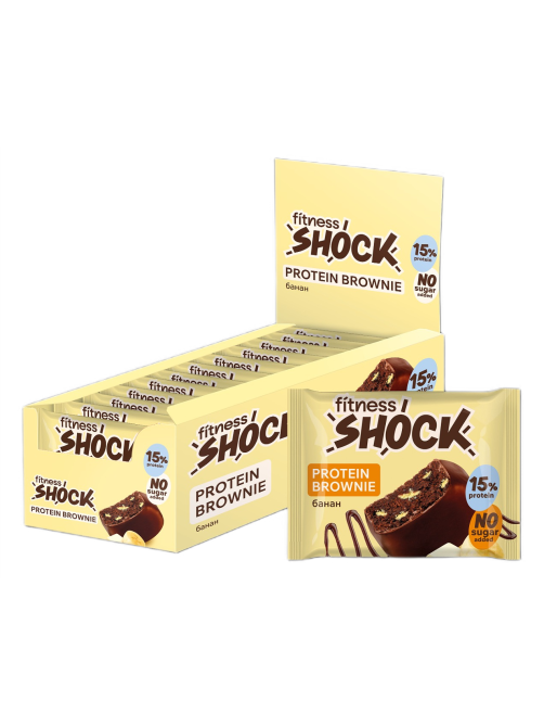 Пирожное протеиновое Fitnes Shock Брауни банан, 50г