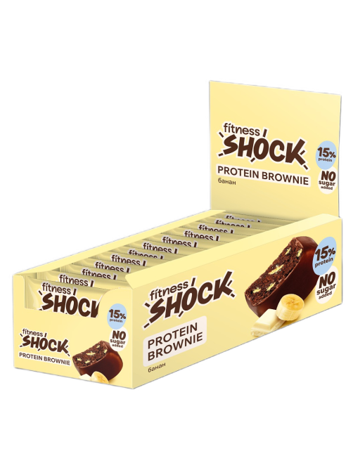 Пирожное протеиновое Fitnes Shock Брауни банан, 50г