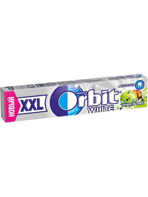 Жевательная резинка Orbit White Сочное яблоко без сахара, 20.4г x 20 шт