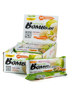 Батончик ореховый Bombbar Фисташки и пломбир неглазированный, 60г x 20 шт