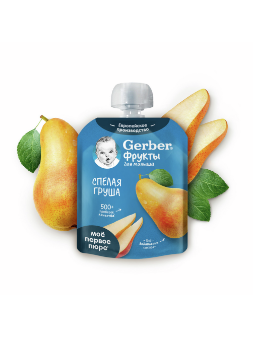 Пюре фруктовое детское Gerber Спелая груша с 4 месяцев, 90г