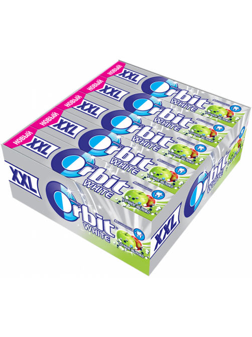 Жевательная резинка Orbit White Сочное яблоко без сахара, 20.4г x 20 шт