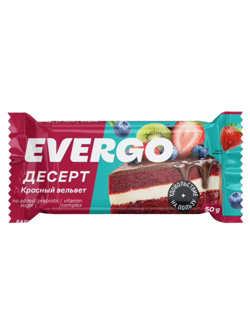 Десерт протеиновый Evergo Красный вельвет, 50г