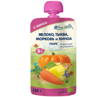 Пюре фруктово-овощное детское Fleur Alpine Яблоко, морковь, тыква и киноа с 8 месяцев, 120г