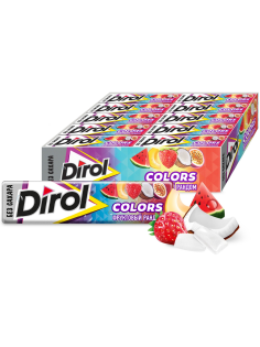 Жевательная резинка Dirol Colors Фруктовый рандом, 13.6г x 30 шт
