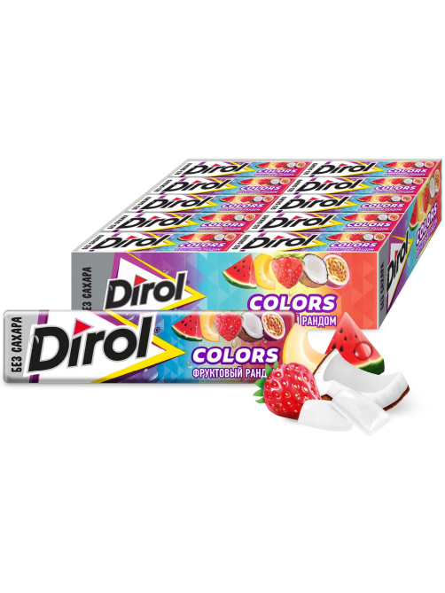 Жевательная резинка Dirol Colors Фруктовый рандом, 13.6г x 30 шт