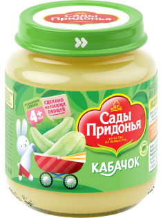 Пюре овощное детское Сады Придонья Кабачок с 4 месяцев, 120г