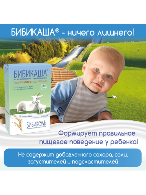 Каша молочная детская Бибикаша Овсяная с 5 месяцев, 200г